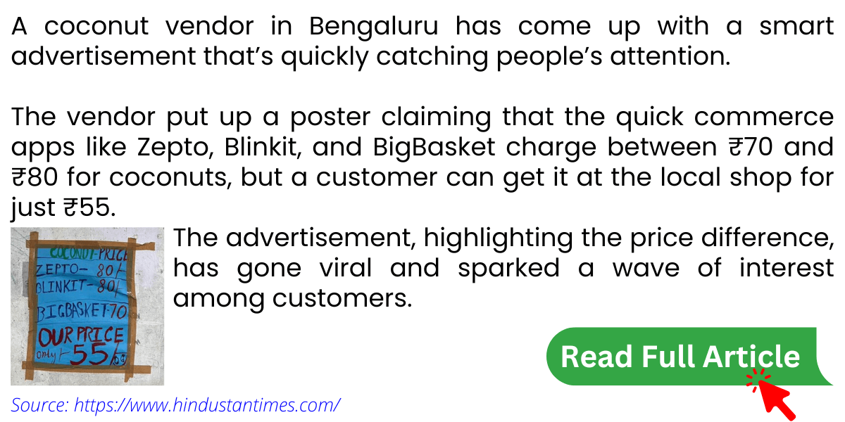 57. Smart move of Bengaluru Coconut Seller