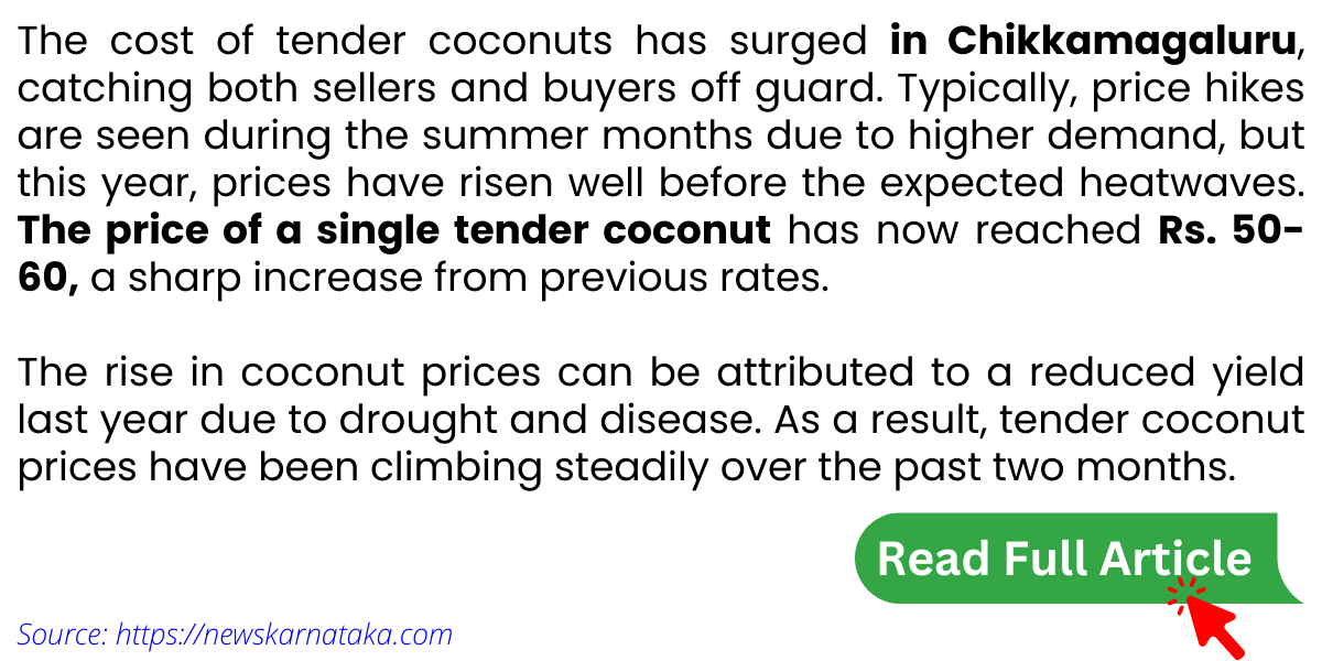 61. Tender Coconut prices soar in Chikkamagalur